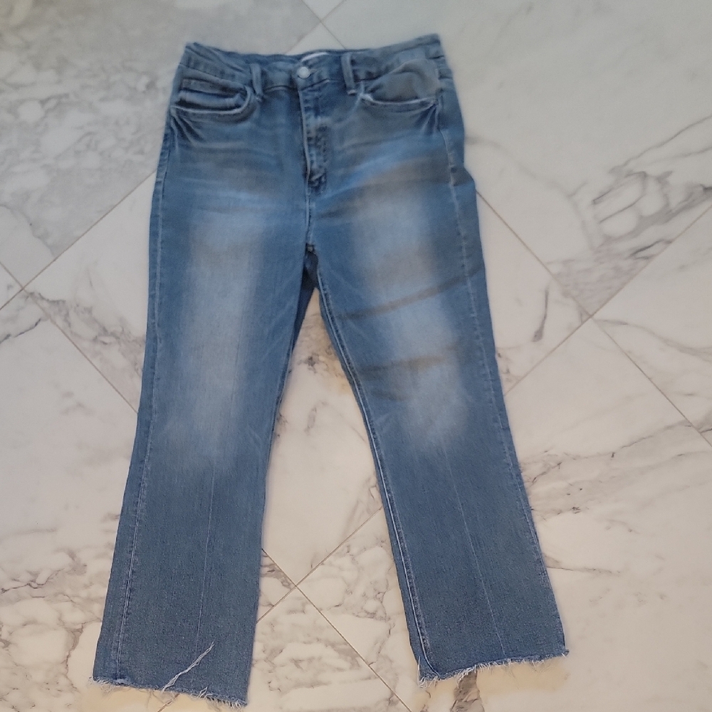 Vervet Cropped Straight Leg Jeans with Vintage Fade
